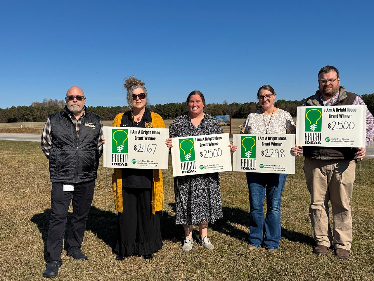 Principal Curtis Daughtry, Anda Barefoot, Alexandra Hicks, Tiffany Warwick, Johnny Jessup, Hobbton High School