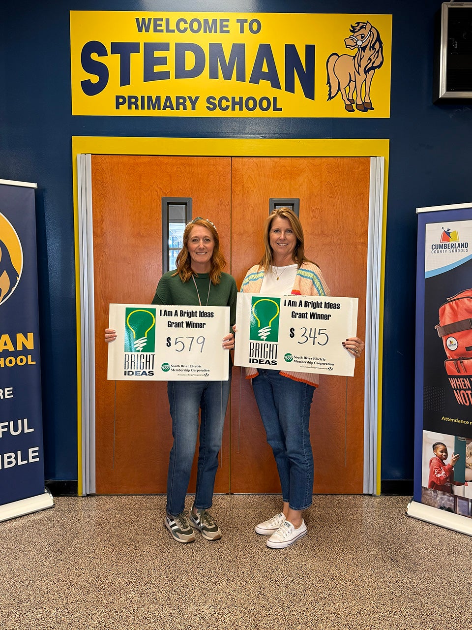 Jamie George and Shannon Dawkins, Stedman Primary 
