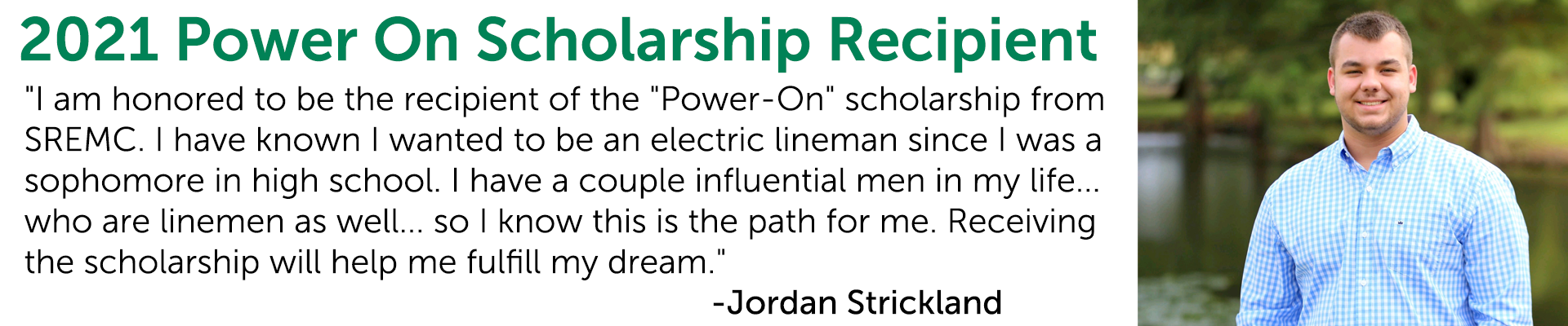 Power On Scholarship Recipient